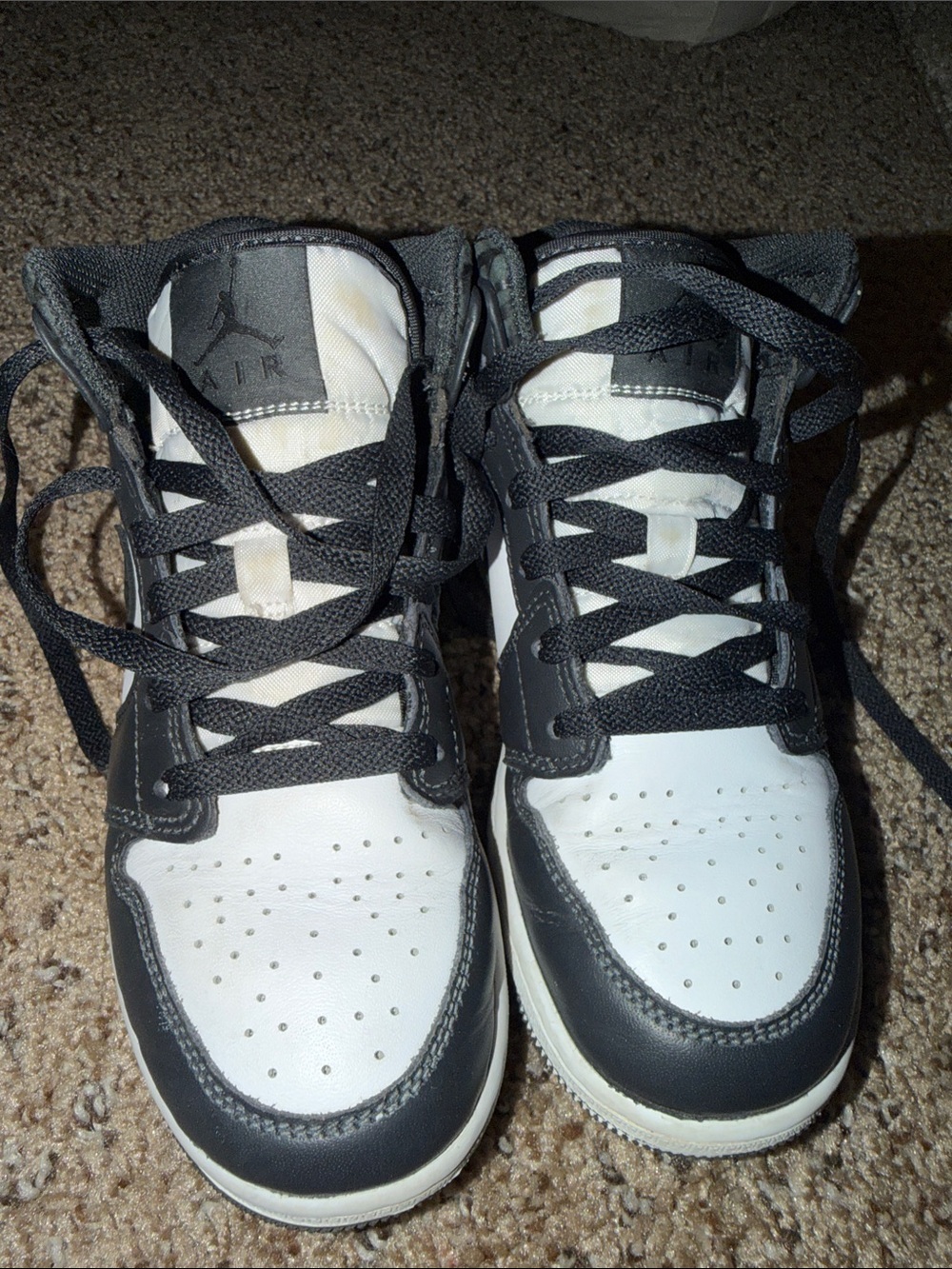 Jordan Kids Black and White High-Top Sneakers